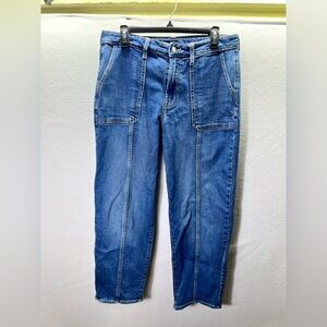 Old Navy High Rise OG Loose Fit Jeans Womens 10 Blue Stretch Denim Cute 2437